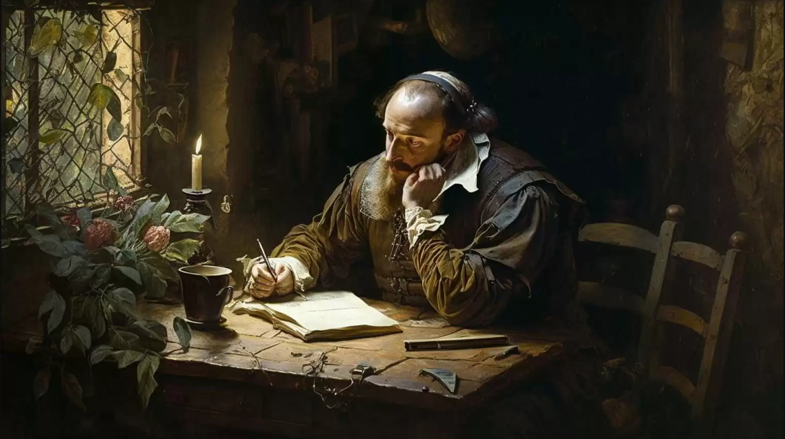 Shakespeare thinking and writing poetry